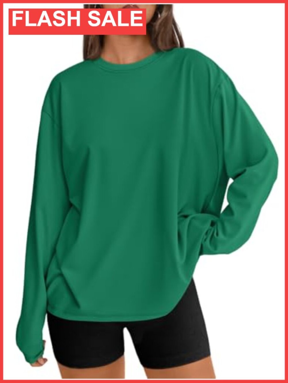 Oversized Long Sleeve Crew Neck T-Shirt Casual Fall Tee for Women